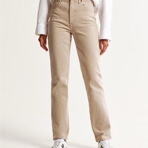 Abercrombie 90s Straight Ultra High Rise Jean in Oat, size 25